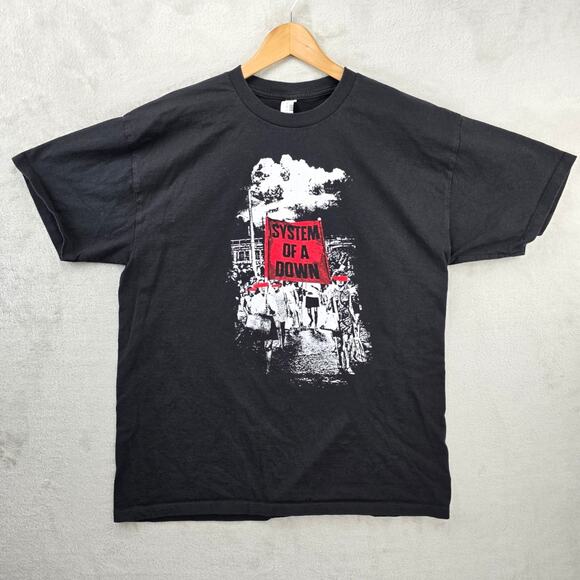 Player Tees Other - System Of A Down Shirt Mens XL Black Banner March Graphic Tour Metal Band Tee